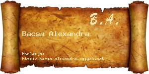 Bacsa Alexandra névjegykártya