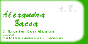 alexandra bacsa business card